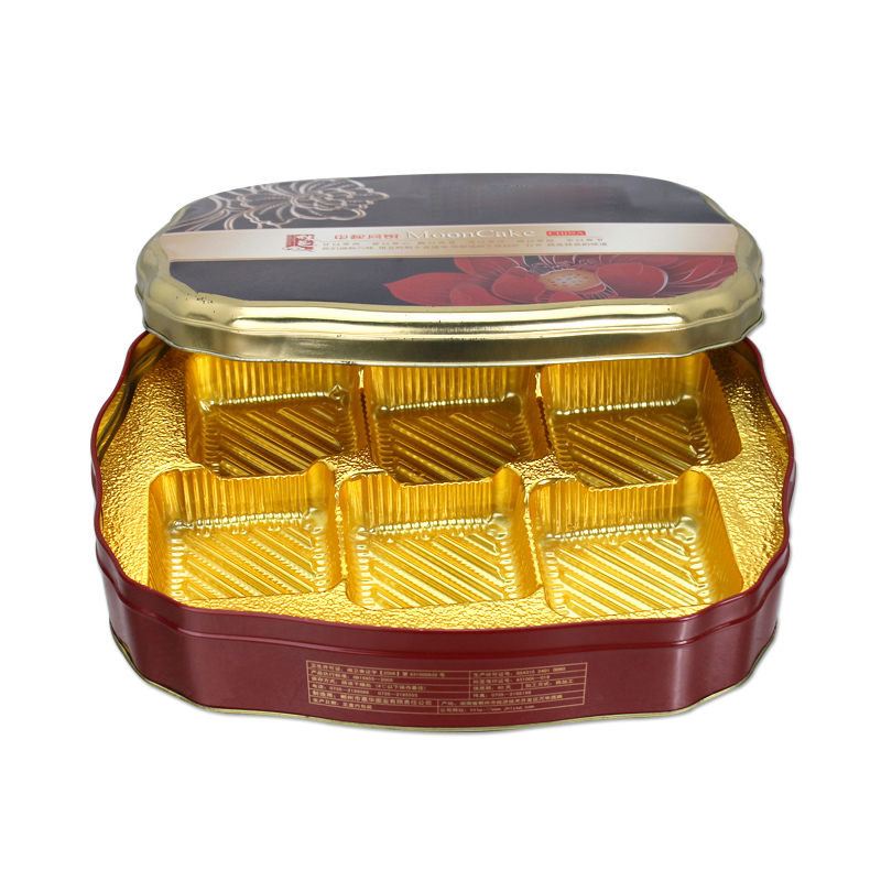 irregular shaped tin for moon cake packaging